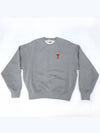 Cotton Heart Logo Sweatshirt Heather Grey - AMI - BALAAN 2