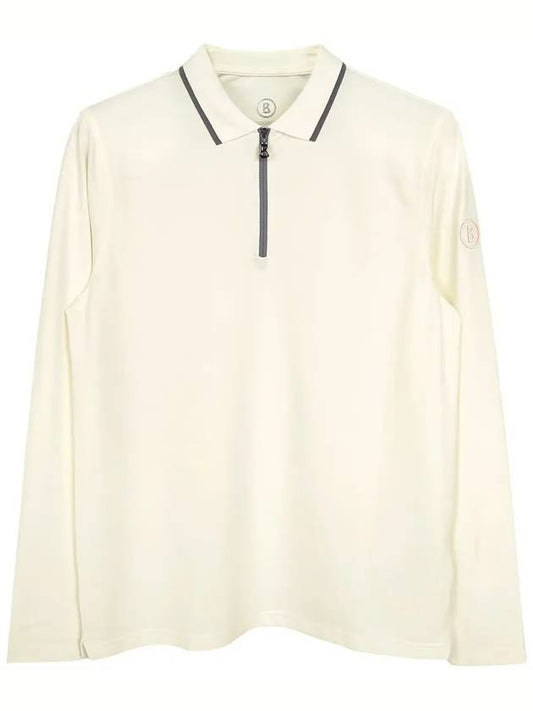 White polo long sleeve shirt 51212727 745 - BOGNER - BALAAN 1