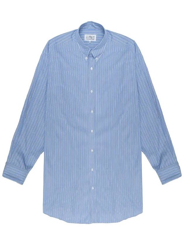 Oxford Long Sleeve Shirt Blue - MAISON MARGIELA - BALAAN 3