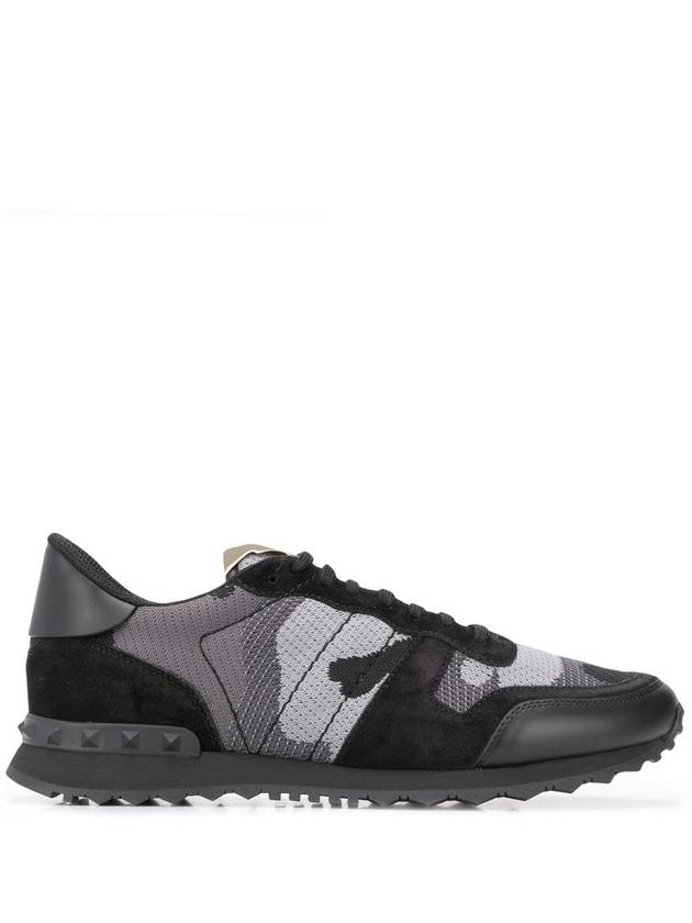 Rockrunner Low Top Sneakers Grey Brown - VALENTINO - BALAAN 1