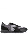 Rockrunner Low Top Sneakers Grey Brown - VALENTINO - BALAAN 1