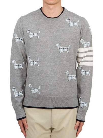 Hector Intarsia Crew Neck Knit Top Grey - THOM BROWNE - BALAAN 2