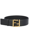 logo leather belt black - FENDI - BALAAN 1