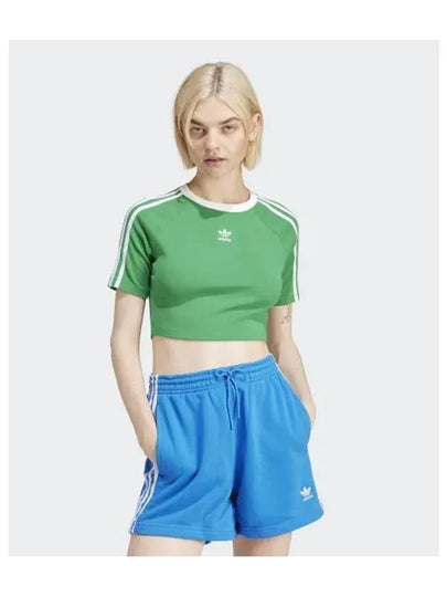 3 Stripe Baby Crop Short Sleeve T-Shirt Green - ADIDAS - BALAAN 2