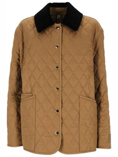 Women's Diamond Quilted Jacket Brown - BURBERRY - BALAAN 2