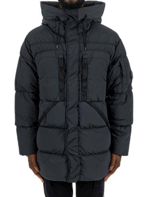 Nycra R Hooded Long Down Padding Black - CP COMPANY - BALAAN 2