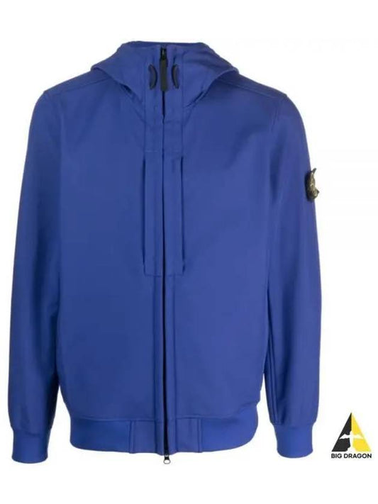 Soft Shell RE Dye Technology Hooded Jacket Blue - STONE ISLAND - BALAAN 2