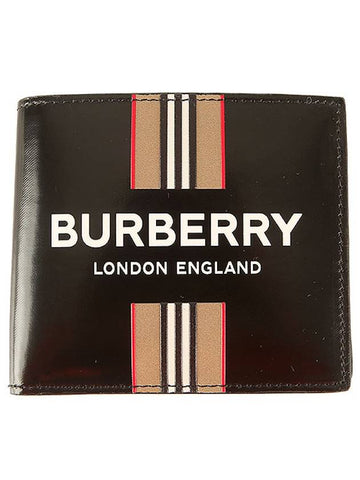 8032487 1 Stripe Logo Half Wallet Black Wallet TJ - BURBERRY - BALAAN 1