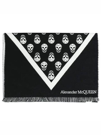 Skull Print Wool Muffler Black - ALEXANDER MCQUEEN - BALAAN 2