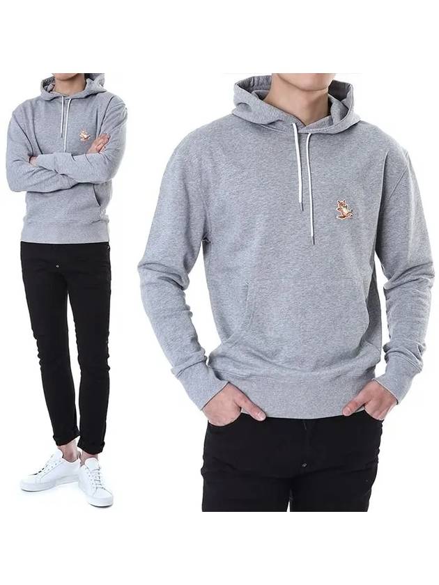 Chillax Fox Patch Classic Hoodie Grey Melange - MAISON KITSUNE - BALAAN 3