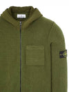 Waffen Patch Fleece Zip Up Hoodie Green - STONE ISLAND - BALAAN 5