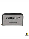 Horseferry Print Canvas Leather Zipper Round Long Wallet Gray Black - BURBERRY - BALAAN 2