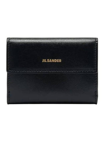 Baby Leather Half Wallet Black - JIL SANDER - BALAAN 1