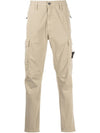 Cotton Cargo Straight Pants Beige - STONE ISLAND - BALAAN 3