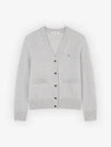 Baby Fox Patch Boxy Cardigan Light Grey Melange - MAISON KITSUNE - BALAAN 2