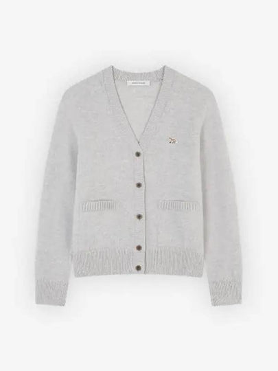 Baby Fox Patch Boxy Cardigan Light Grey Melange - MAISON KITSUNE - BALAAN 2