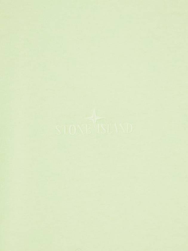 Micro Embroidered Logo Cotton Jersey Short Sleeve T-Shirt Light Green - STONE ISLAND - BALAAN 5