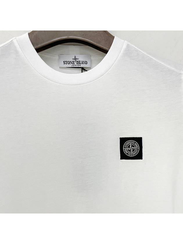 Kids 30/1 Cotton Jersey Short Sleeve T-Shirt White - STONE ISLAND - BALAAN 4