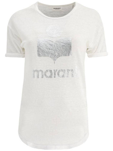 Women's Etoile Linen Short Sleeve TShirt TS0004FA A1N10E 20WH - ISABEL MARANT - BALAAN 1