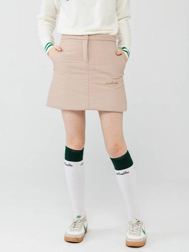 Logo embroidered winter padded skirt BEIGE - MONBIRDIE GOLF - BALAAN 1