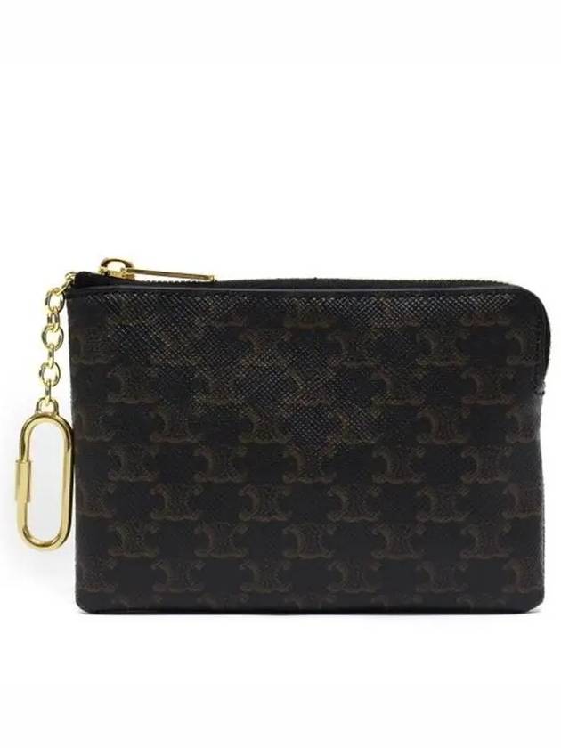 Triomphe Canvas Coin Purse Black - CELINE - BALAAN 3