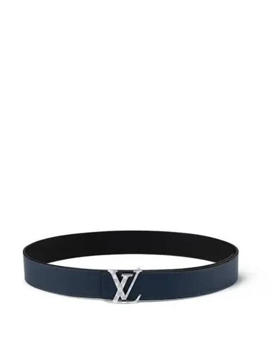 LV Damier 40MM Reversible Leather Belt Black Blue - LOUIS VUITTON - BALAAN 2