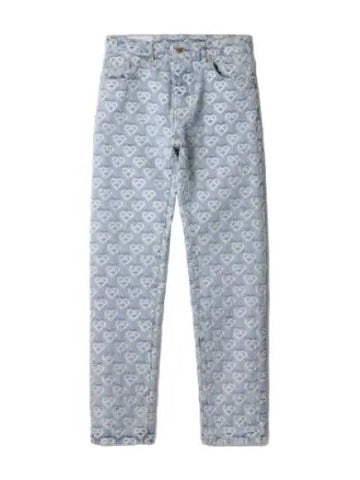 Denim Heart Jacquard Washed Jeans Pants - CASABLANCA - BALAAN 1