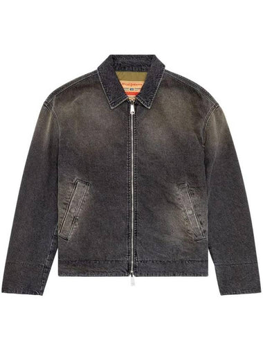 D Stack S Reversible Denim Jacket Black - DIESEL - BALAAN 1