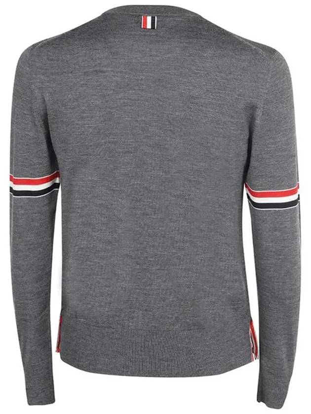 Merino Striped Crew Neck Knit Top Grey - THOM BROWNE - BALAAN 3