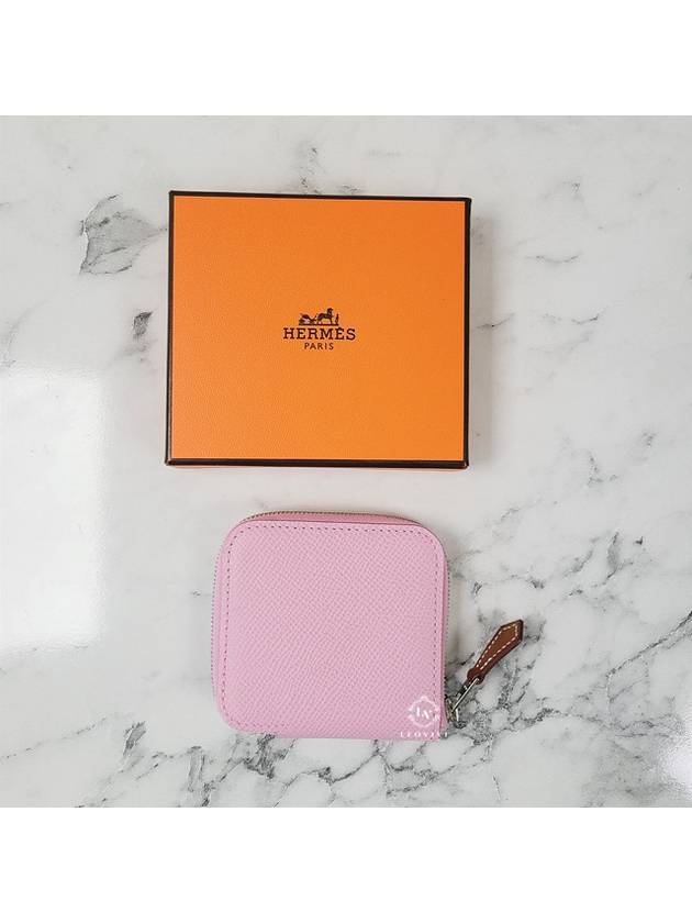 Silk in Coin Perth Zipper Coin Purse Mauve Absong Sylvestre Pink H083794CK - HERMES - BALAAN 7