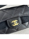 Classic caviar card wallet snap black gold plated - CHANEL - BALAAN 4