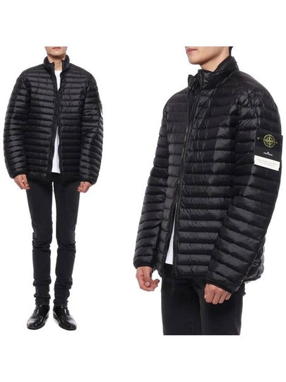 Men's Logo Patch Nylon Zip-Up Padding Black - STONE ISLAND - BALAAN 2