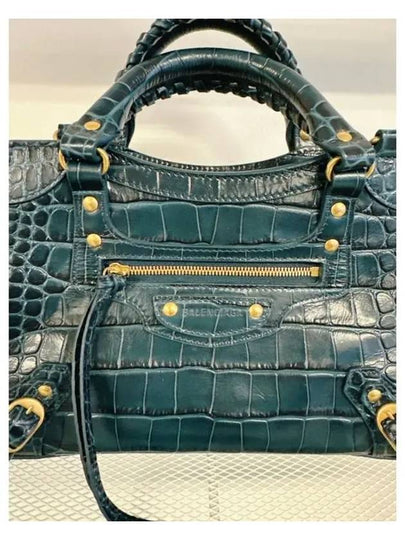 Women s Blue Neo Classic Croc Calf Leather Mini City Bag 679231 2AAAR 6526 - BALENCIAGA - BALAAN 2