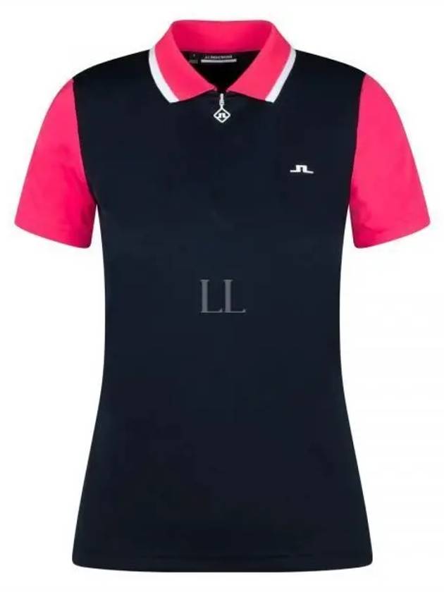 Women's Antonia Short Sleeve Polo Shirt Navy - J.LINDEBERG - BALAAN 2