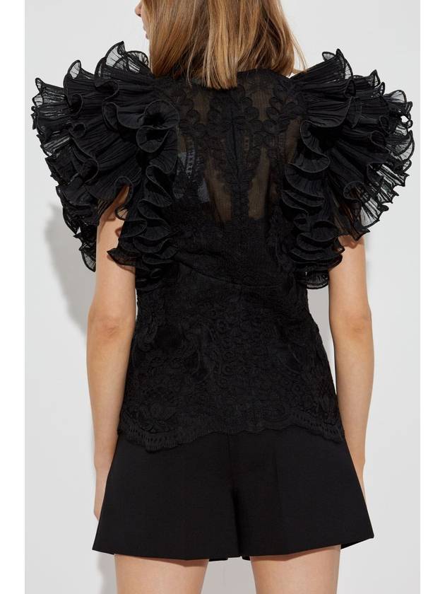 Zimmermann Lace Top With Ruffles, Women's, Black - ZIMMERMANN - BALAAN 4