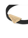 Saffiano Triangle Logo Bracelet Black - PRADA - BALAAN 4