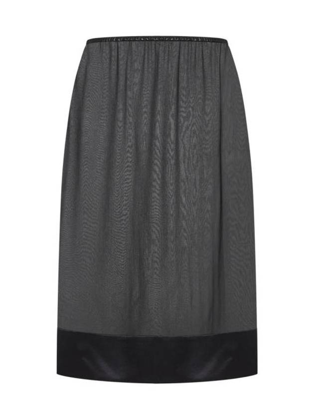 Semi Sheer Silk H-Line Skirt Black - SAINT LAURENT - BALAAN 2