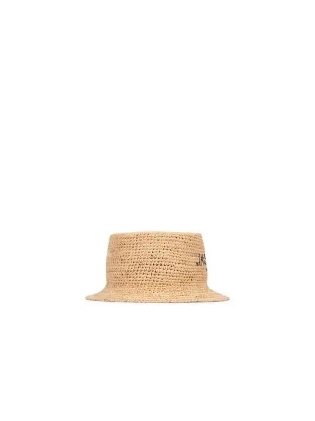 Embroidered logo bucket hat natural - JACQUEMUS - BALAAN 3