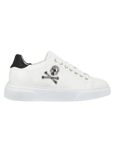 Skull Logo Low Top Sneakers White - PHILIPP PLEIN - BALAAN 1