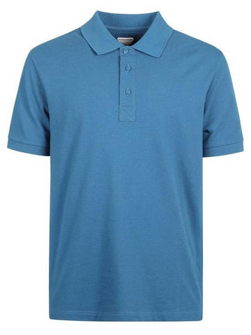 Cotton Polo Shirt Blue - BOTTEGA VENETA - BALAAN 1