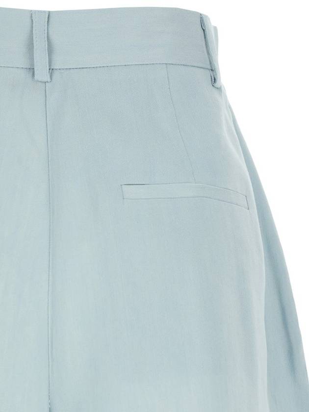 Light Blue Shorts With Pinces In Linen Blend Woman - ANDAMANE - BALAAN 3