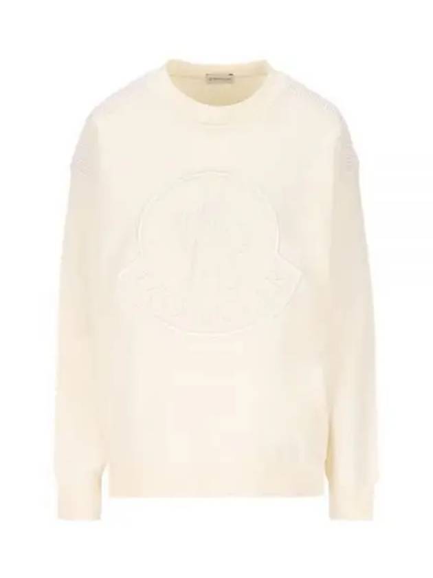 Embroidered Logo Sweatshirt White - MONCLER - BALAAN 2