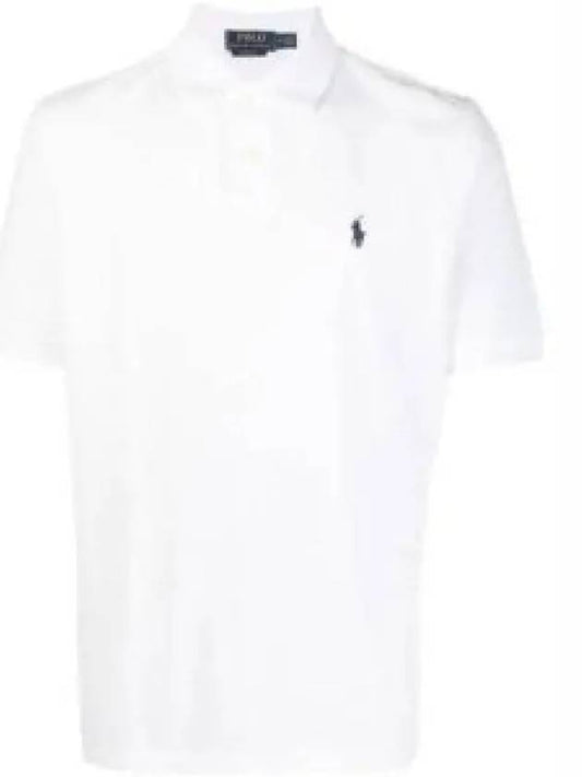 Iconic Mesh Slim Fit Polo Shirt White - POLO RALPH LAUREN - BALAAN 2