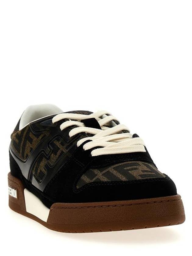 Match Canvas Low-Top With Black Suede - FENDI - BALAAN 3