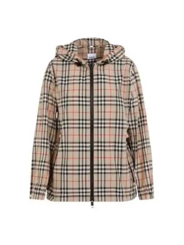 Check Hooded Jacket Archive Beige - BURBERRY - BALAAN 2