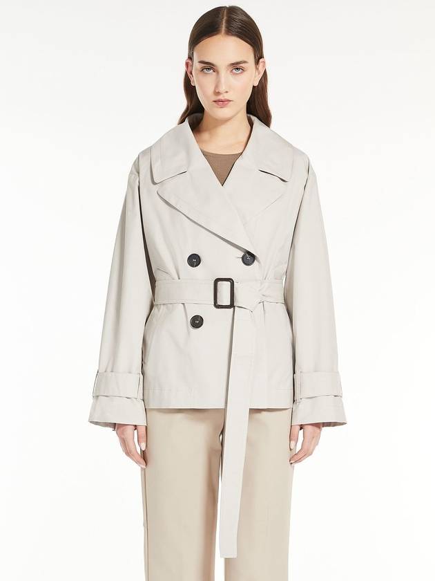 Women's JTRENCH Cotton Twill Trench Coat Ecru - MAX MARA - BALAAN 3