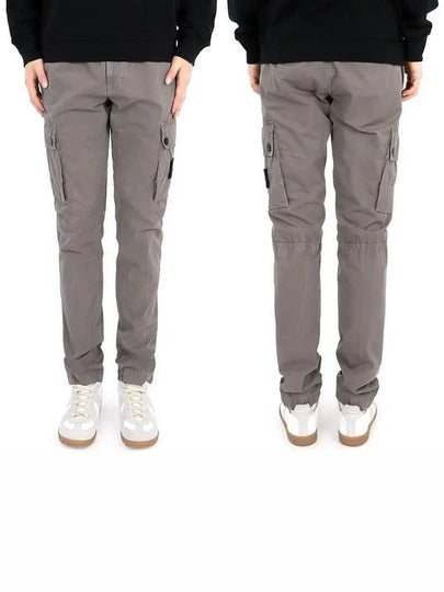 Wappen Patch Old Treatment Slim Fit Cargo Straight Pants Brown - STONE ISLAND - BALAAN 2