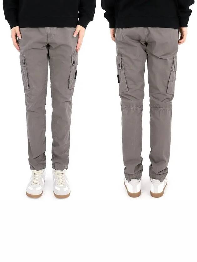 Wappen Patch Old Treatment Slim Fit Cargo Straight Pants Brown - STONE ISLAND - BALAAN 3