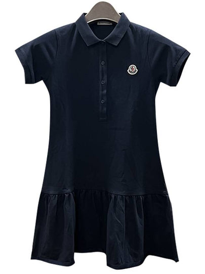 Kids Logo Patch Polo Shirt One Piece 8Y 10Y Navy 8I00011 8496F 773 - MONCLER - BALAAN 2