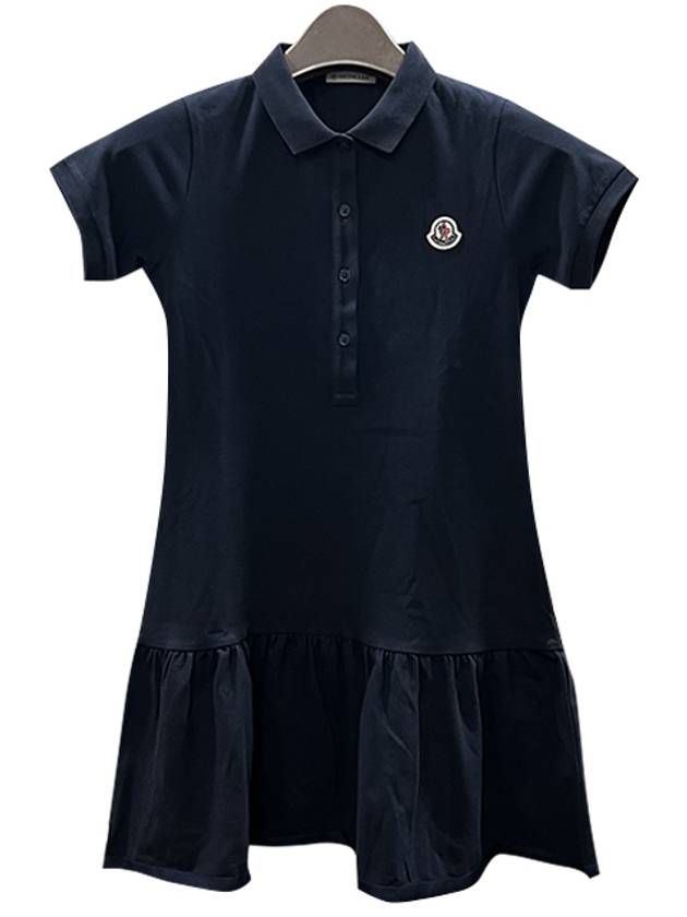 Kids Logo Patch Polo Shirt One Piece 12Y 14Y Navy 8I00011 8496F 773 - MONCLER - BALAAN 2